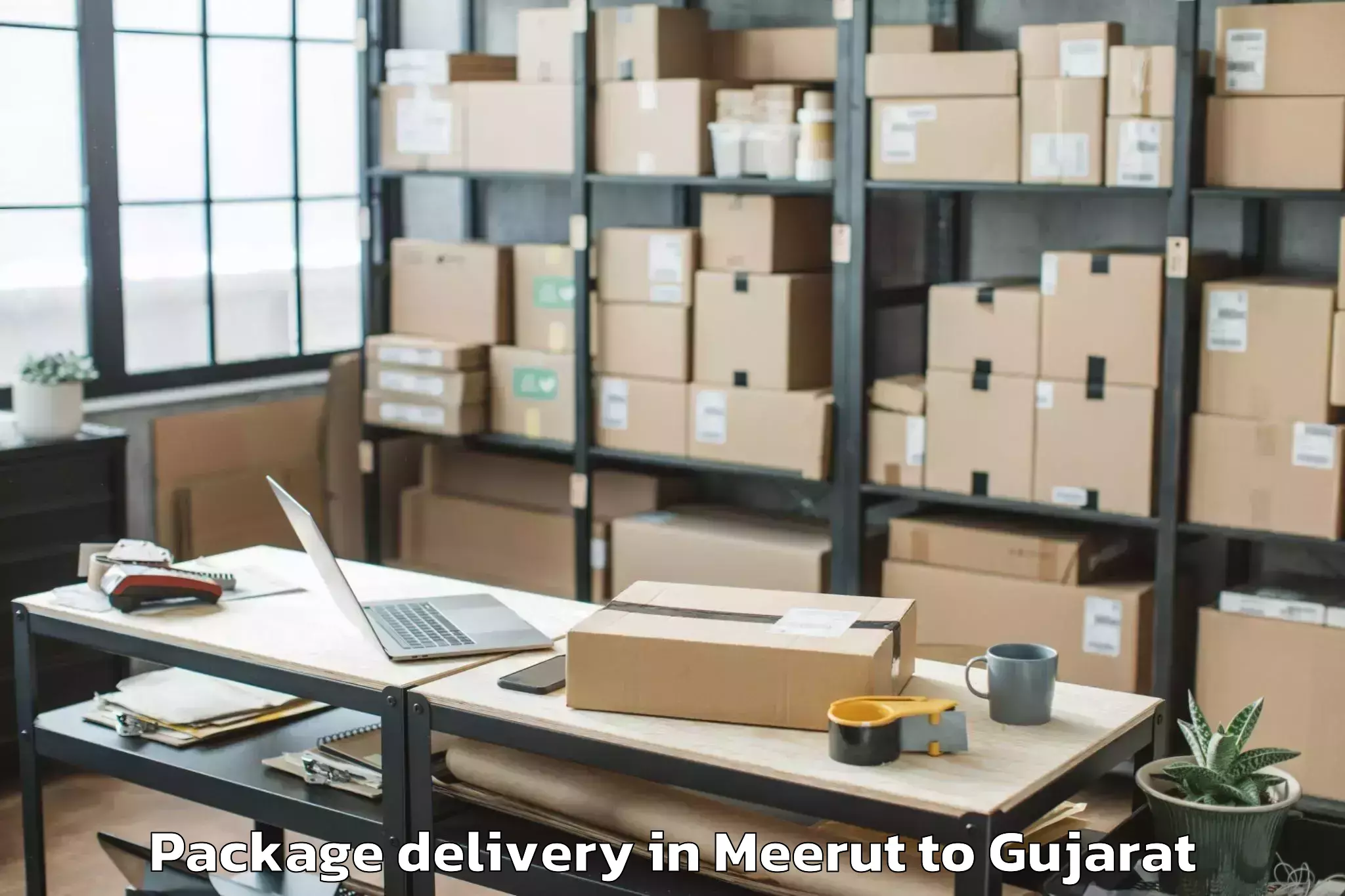 Reliable Meerut to Mendarda Package Delivery